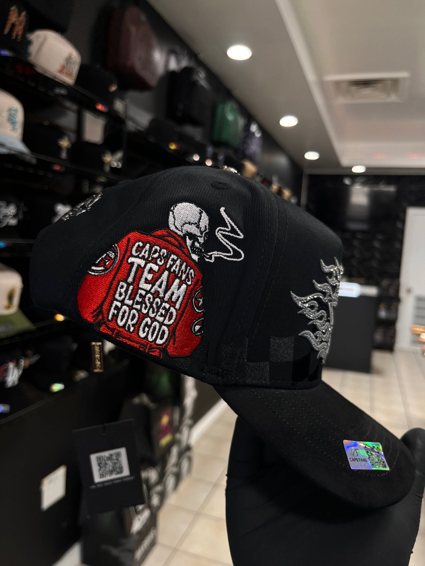 BLESSED CAPS FANS BLACK/GRAY